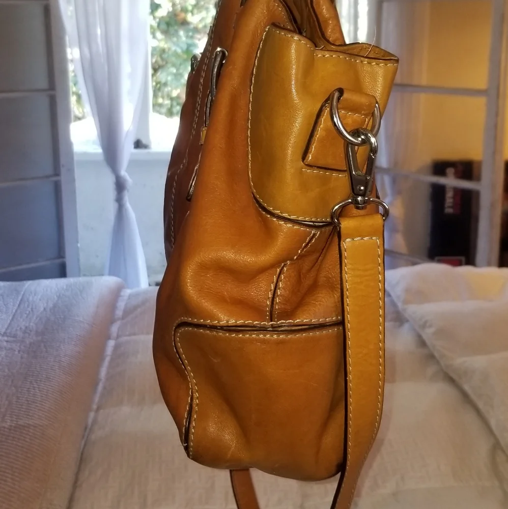 Michael Kors Tan Leather Satchel with Removable Strap